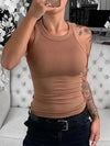 Ribbed Round Neck Tank Top