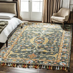 Hand-Tufted Polyester Modern Abstract Pattern Luxury Eco-Friendly PET Friendly Non-Slip Cushioned Area Rug with Tassels