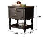 American Lightweight Luxury Wooden Traditional Bedside Table with 2 Drawers Apartment Bedroom Furniture