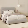 Light Luxury Style Wooden Frame Upholstered Bed Furniture for the Master Bedroom, Modern Design Bedroom King-size Bed
