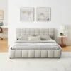 Modern Luxury Adjustable Storage Bed Frame Queen Size Soft Chenille Fabric Bedroom Furniture