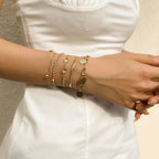 Boho Flat Snake Bone Chain Rhinestone Sequin Pendant Bracelet Set Lady Geometric Fashion Bracelets Combination Girl Jewelry