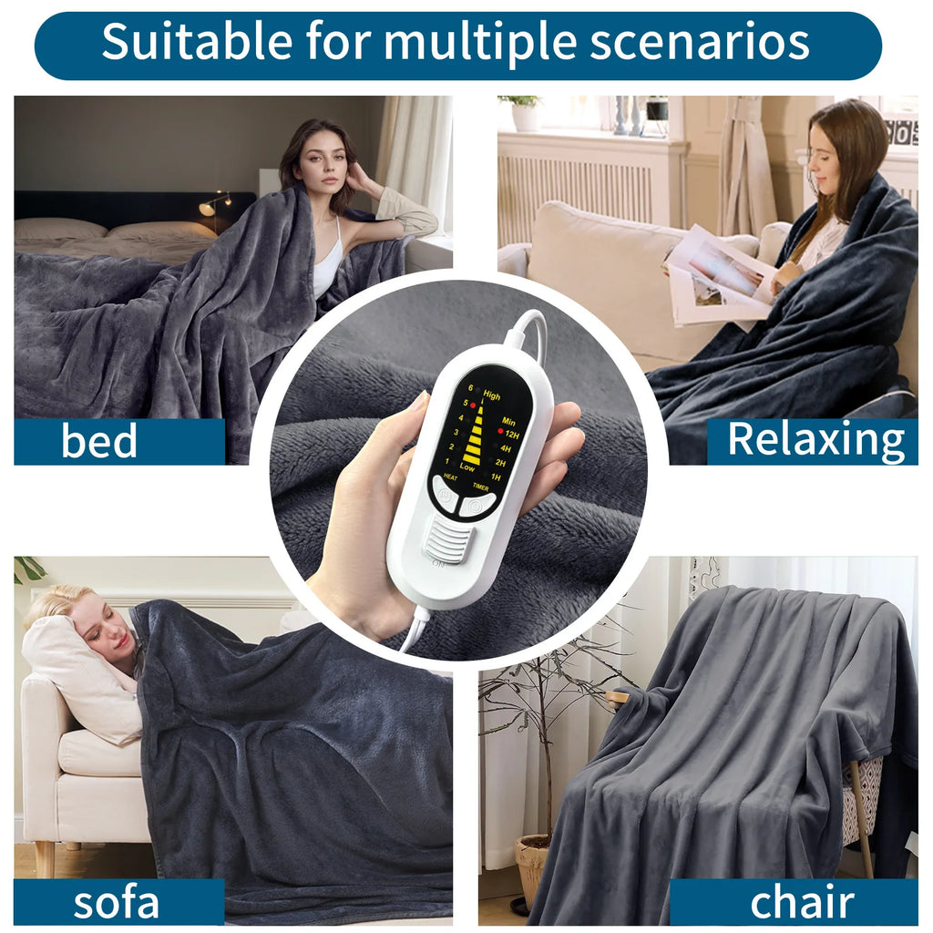 Hot Selling Adjustable Temperature Winter Warmth Electric Blanket Soft and Comfortable Flannel Heating Blanket for Bedroom