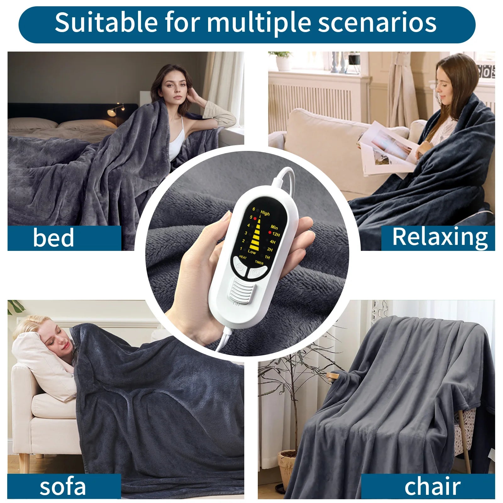 Hot Selling Adjustable Temperature Winter Warmth Electric Blanket Soft and Comfortable Flannel Heating Blanket for Bedroom