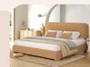 Light Luxury Style Wooden Frame Upholstered Bed Furniture for the Master Bedroom, Modern Design Bedroom King-size Bed