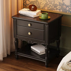 American Lightweight Luxury Wooden Traditional Bedside Table with 2 Drawers Apartment Bedroom Furniture