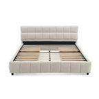 Modern Luxury Adjustable Storage Bed Frame Queen Size Soft Chenille Fabric Bedroom Furniture