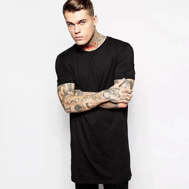 2026 MRMT White Casual Long Size Mens T-Shirts Hip Hop Tops Extra Long Tee Shirts For Male Longline Man T-Shirt Men T-Shirt
