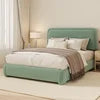 Light Luxury Style Wooden Frame Upholstered Bed Furniture for the Master Bedroom, Modern Design Bedroom King-size Bed