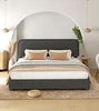 Light Luxury Style Wooden Frame Upholstered Bed Furniture for the Master Bedroom, Modern Design Bedroom King-size Bed