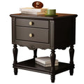 American Lightweight Luxury Wooden Traditional Bedside Table with 2 Drawers Apartment Bedroom Furniture