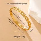 Stainless Steel Skeleton Bracelet for Women Gold Color Wide Bangle Jewelry Gift Fashion Accessories