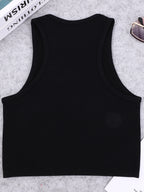 Seamless knitted high-elastic belly-baring yoga vest sleeveless casual sexy ribbed vest nylon quick-drying running fitness sport