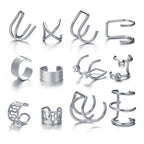 Korean Design Stainless Steel Clip Earrings No Piercing Gold Color Ear Bone Clips Simple Shiny Ear Cuffs for Women Jewelry