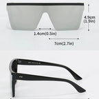 European and American Trendy Large Frame One-piece Sunglasses 2024 New Men and Women Street Photography Driving Sunglasses Retro