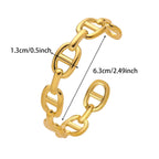 Stainless Steel Skeleton Bracelet for Women Gold Color Wide Bangle Jewelry Gift Fashion Accessories