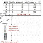 Christmas Home Decoration USB 8 Modes Fairy Garland Lights LED Curtain String Lights with Remote Control for Bedroom Wedding