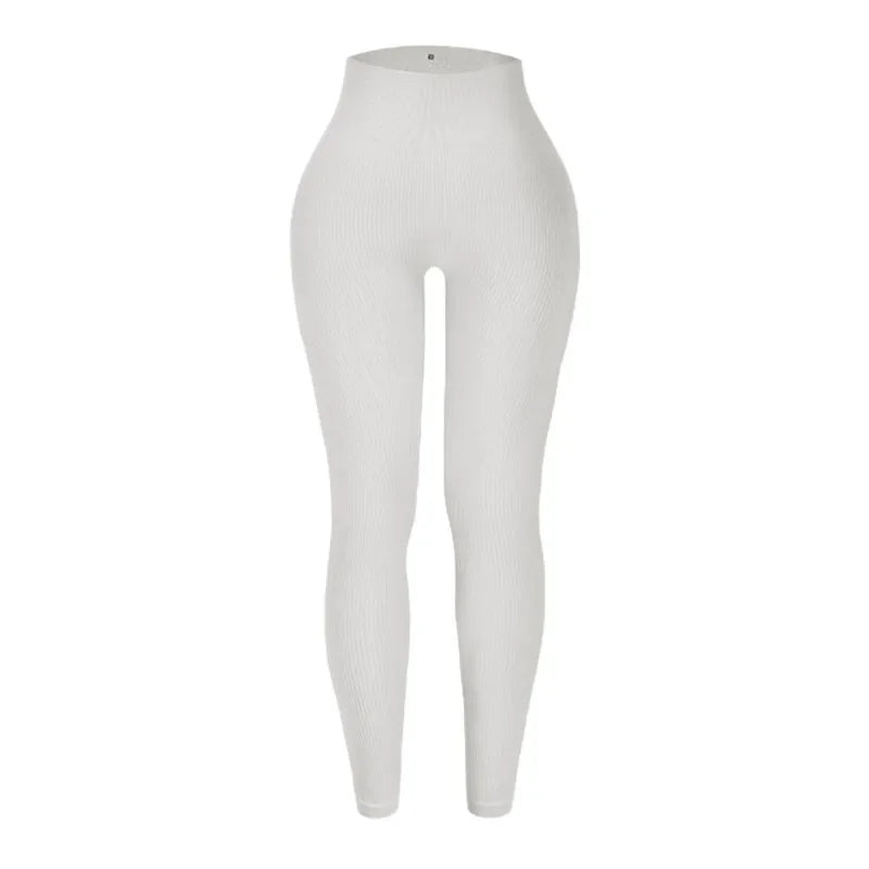 Seamless Knit Yoga Leggings Women Thread Solid Tights Gym Workout Running Stretchy High Waist Hip Liftting Skinny Gym Leggings