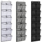 12 Pockets Over the Door Shoe Organizer Large Mesh Pockets With 2 Hooks Transparent Fabric Shoe Rack Storage Bag For Bedroom