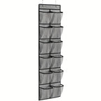 12 Pockets Over the Door Shoe Organizer Large Mesh Pockets With 2 Hooks Transparent Fabric Shoe Rack Storage Bag For Bedroom
