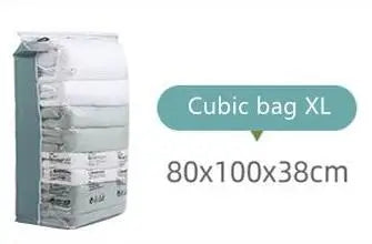 No-Pump Design Vacuum Compression Storage Bags, Extra Large Size for Clothes Blankets Bedding Bedroom Organization