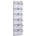 12 Pockets Over the Door Shoe Organizer Large Mesh Pockets With 2 Hooks Transparent Fabric Shoe Rack Storage Bag For Bedroom
