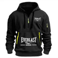 Men's Fashion Casual Hoodie Multi-pocket Sports Long-sleeve Sweatshirt Up Down Print Warm Half Zip Hooded Fitness Pullover Good