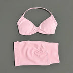 HISTELLO Gym Set 2 Piece Women Strappy Yoga Bra Top Workout Scrunch Shorts Sports Suit Fitness Clothes Seamless Yoga Set