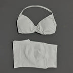 HISTELLO Gym Set 2 Piece Women Strappy Yoga Bra Top Workout Scrunch Shorts Sports Suit Fitness Clothes Seamless Yoga Set