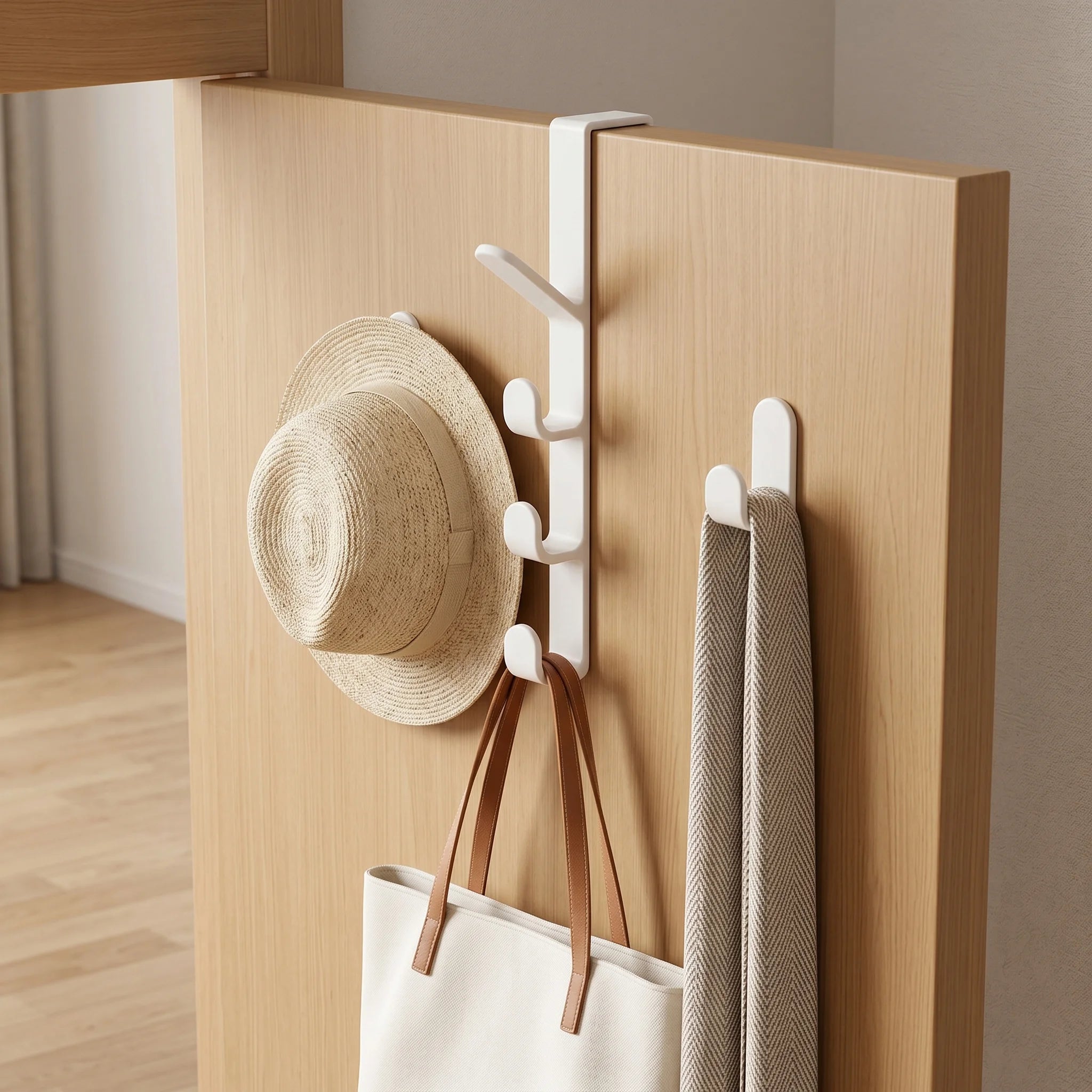 1Pcs Over the Door Coat Hook Hanger Behind Door Storage Rack for Cabinet Wardrobe Dormitory Closet Heavy Duty Organizer