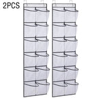 12 Pockets Over the Door Shoe Organizer Large Mesh Pockets With 2 Hooks Transparent Fabric Shoe Rack Storage Bag For Bedroom