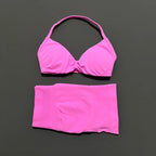 HISTELLO Gym Set 2 Piece Women Strappy Yoga Bra Top Workout Scrunch Shorts Sports Suit Fitness Clothes Seamless Yoga Set