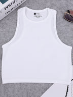 Seamless knitted high-elastic belly-baring yoga vest sleeveless casual sexy ribbed vest nylon quick-drying running fitness sport