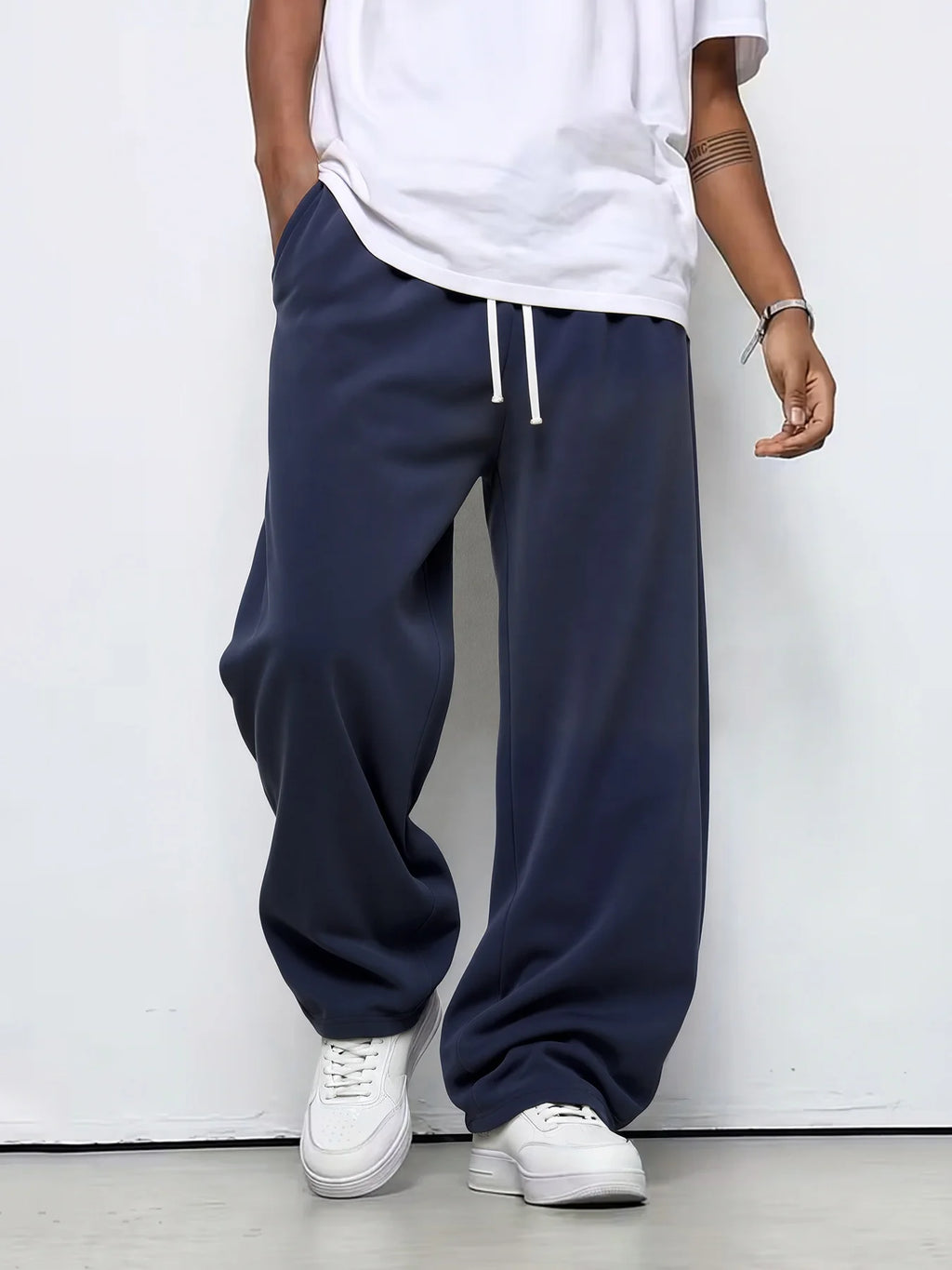 Men's Loose-fit Straight-leg Casual Pants Fashion Korean Wide-leg Sweatpants Outdoor Comfortable Lightweight Long Pants for Men