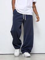 Men's Loose-fit Straight-leg Casual Pants Fashion Korean Wide-leg Sweatpants Outdoor Comfortable Lightweight Long Pants for Men