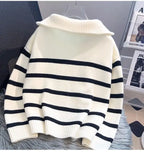 Sweater pullover women Spring and Autumn underwear New zipper stripe underlay short style popular premium sweater female