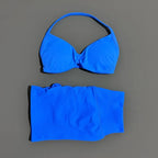HISTELLO Gym Set 2 Piece Women Strappy Yoga Bra Top Workout Scrunch Shorts Sports Suit Fitness Clothes Seamless Yoga Set