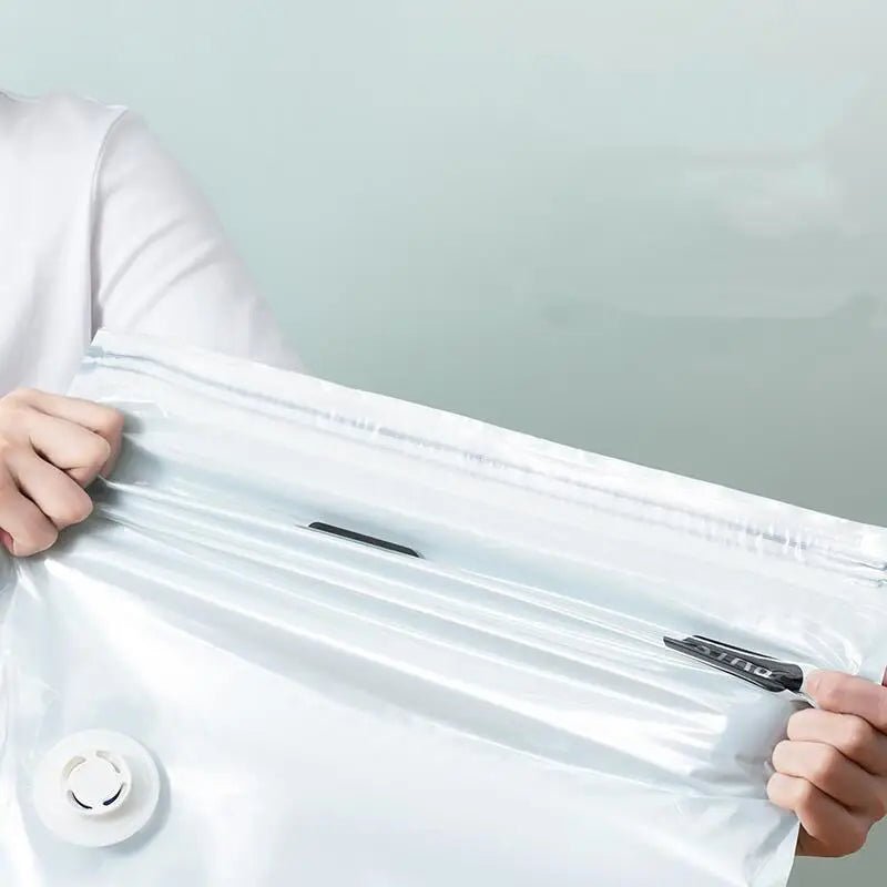 No-Pump Design Vacuum Compression Storage Bags, Extra Large Size for Clothes Blankets Bedding Bedroom Organization