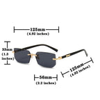 Rimless Sunglasses Rectangle Fashion Popular Women Men Shades Small Square Sun Glasses For Female Male Summer Traveling Oculos