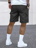 Men's work shorts; summer comfort; multi-pocket; outdoor leisure sport beach pants; elastic waistband