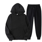 2025 New Men's Autumn/Winter Collection Solid Color Hoodie+Pants Two Piece Fashion Casual Sports Set Size s-3XL