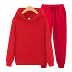 2025 New Men's Autumn/Winter Collection Solid Color Hoodie+Pants Two Piece Fashion Casual Sports Set Size s-3XL