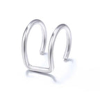 Korean Design Stainless Steel Clip Earrings No Piercing Gold Color Ear Bone Clips Simple Shiny Ear Cuffs for Women Jewelry