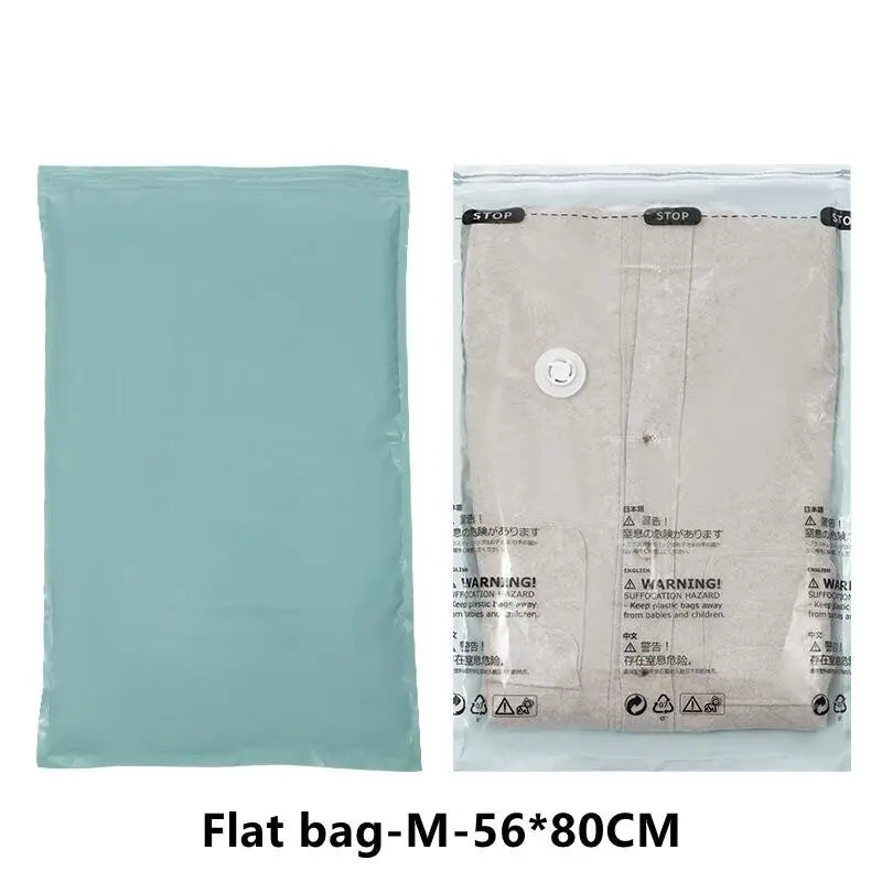 No-Pump Design Vacuum Compression Storage Bags, Extra Large Size for Clothes Blankets Bedding Bedroom Organization