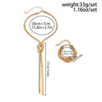 2Pcs/Set Sexy Smooth Long Snake Twisted Chain Necklace Bracelet for Women Vintage Goth Tassel Choker Y2K Jewelry Accessories New