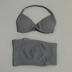 HISTELLO Gym Set 2 Piece Women Strappy Yoga Bra Top Workout Scrunch Shorts Sports Suit Fitness Clothes Seamless Yoga Set
