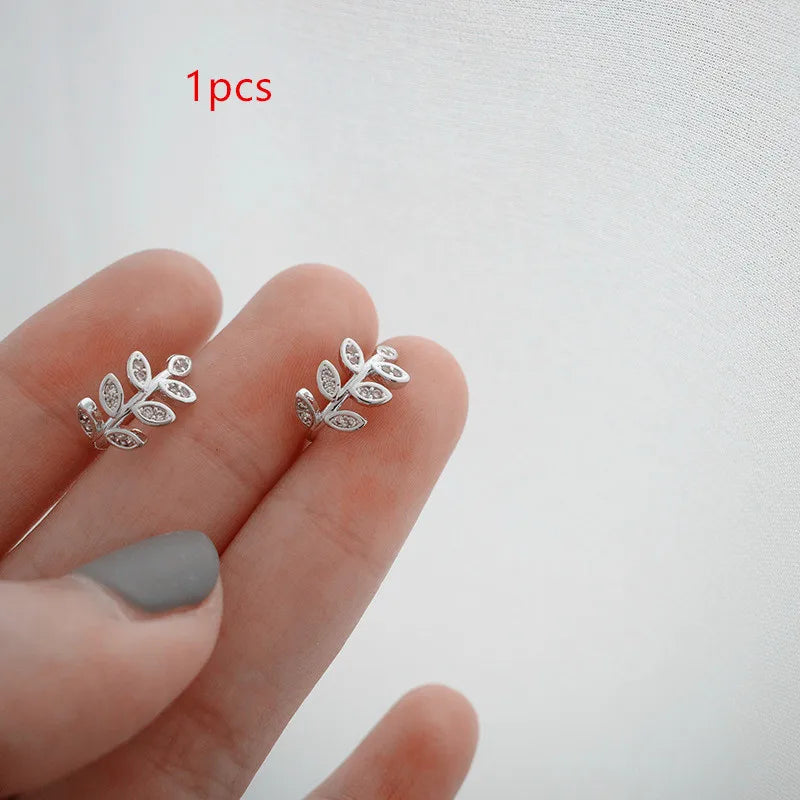 Korean Design Stainless Steel Clip Earrings No Piercing Gold Color Ear Bone Clips Simple Shiny Ear Cuffs for Women Jewelry