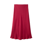 Willshela 2024 Black Satin Skirt Woman High Waist Elegant Long Skirts For Women Fashion Summer Midi Skirt Office Women's Skirts