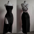 2025 explosive new dress summer high sensibility halter strap Spice Girl bag hip dress