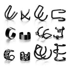 Korean Design Stainless Steel Clip Earrings No Piercing Gold Color Ear Bone Clips Simple Shiny Ear Cuffs for Women Jewelry